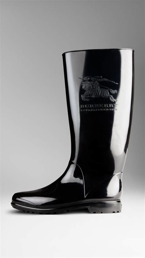 burberry equestrian knight rain boots black|net a porter burberry boots.